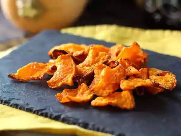 Receita Chips de abóbora na air fryer, leves e saborosos