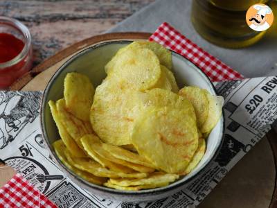 Receita Chips de batata feito no micro-ondas