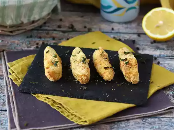 Receita Palitos de peixe empanados e assados na air fryer!