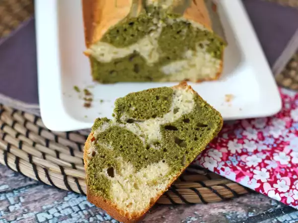 Receita Bolo mármore de chá matcha