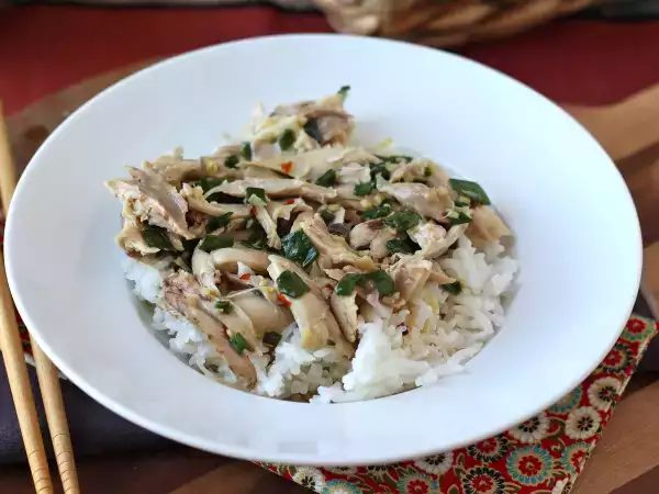 Receita Frango chinês cozido no vapor com gengibre