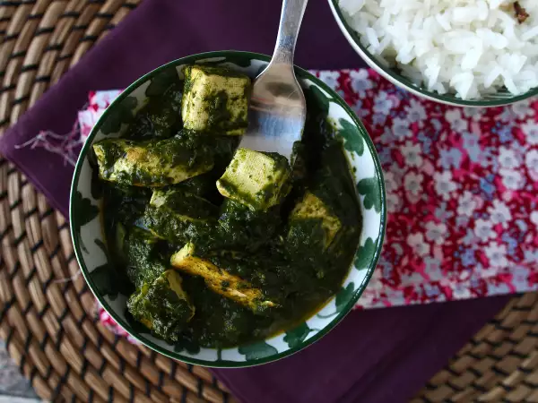 Receita Palak tofu: caril indiano com espinafre e tofu