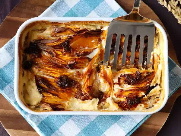 Receita Gratinado de abóbora manteiga (butternut) na air fryer