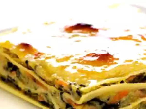 Receita Lasanha de bacalhau e espinafres