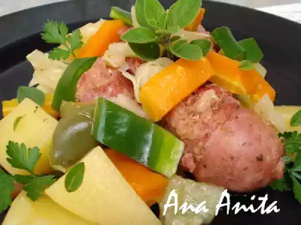 Receita Linguiça com batatas na panela de pressão