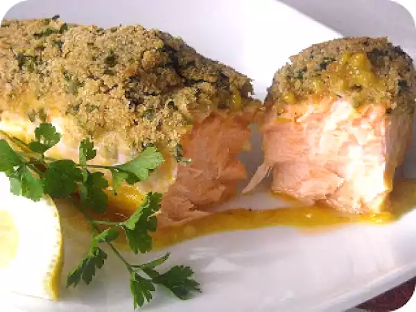 Receita Lombo de salmão no forno com mel e mostarda
