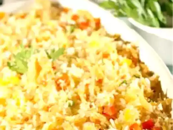Receita Arroz de forno com frango desfiado