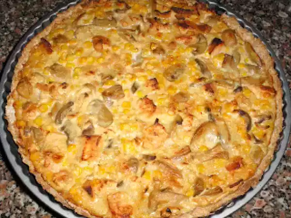 Receita Quiche de frango e cogumelos
