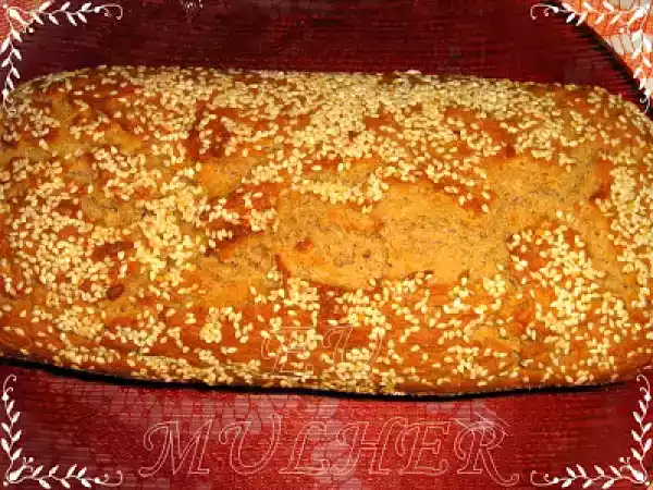 Receita Pão integral de liquidificador com crosta de gergelim
