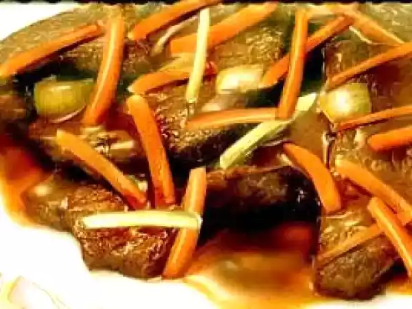 Receita Carne com cenoura em tirinhas( light)