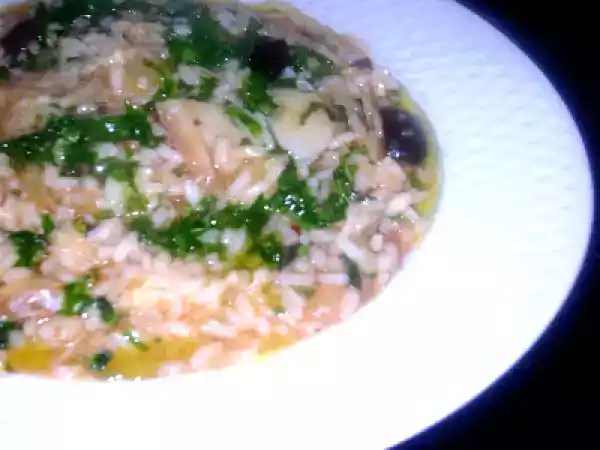 Receita Risoto de bacalhau