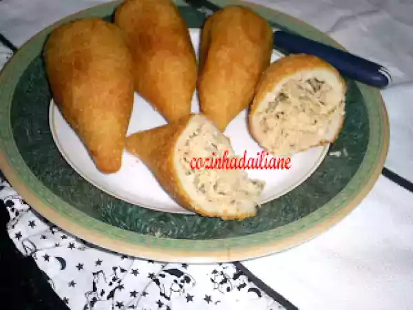 Receita Coxinha de mandioca