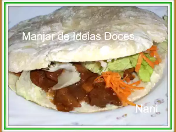 Receita Pão pita / pão sírio recheado