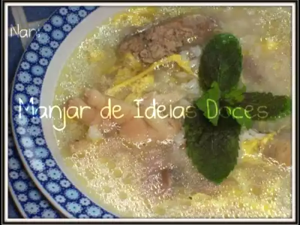 Receita Canja de galinha com ovo