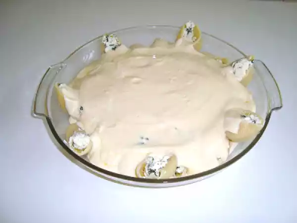 Receita Conchilione recheado com ricota e espinafre