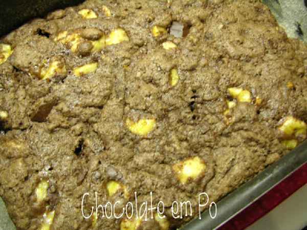Receita Bolo crocante de banana com chocolate