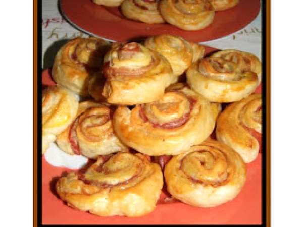 Receita Caracóis de presunto e queijo