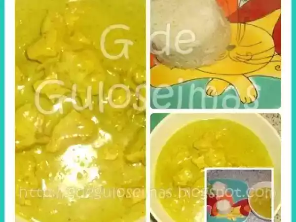 Receita Cubos de frango com caril