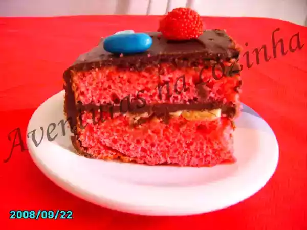 Receita Bolo vermelho de chocolate