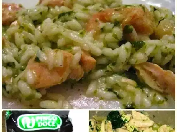 Receita Risotto de frango com espinafres e espargos