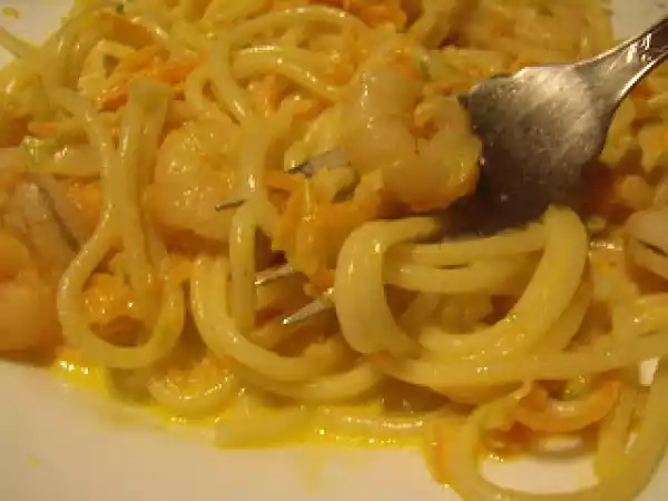 Receita Esparguete à francesa com camarão