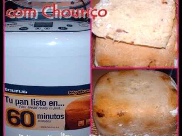 Receita Pão caseiro com chouriço