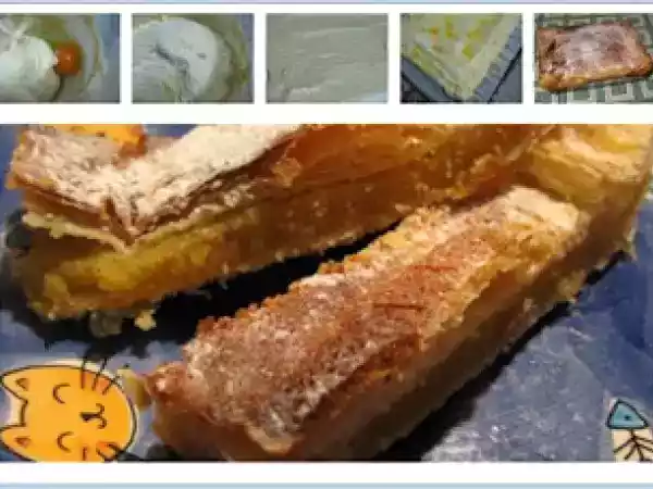 Receita Bolo folhado de amêndoa