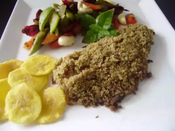 Receita Filés de pescada com crosta de pesto