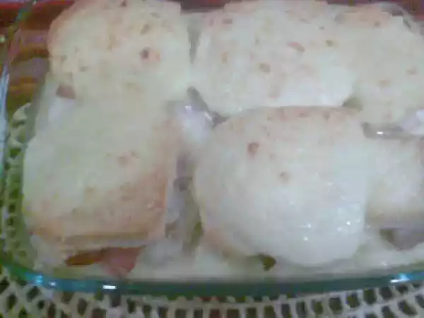 Receita Lasanha de pão com fiambre e queijo
