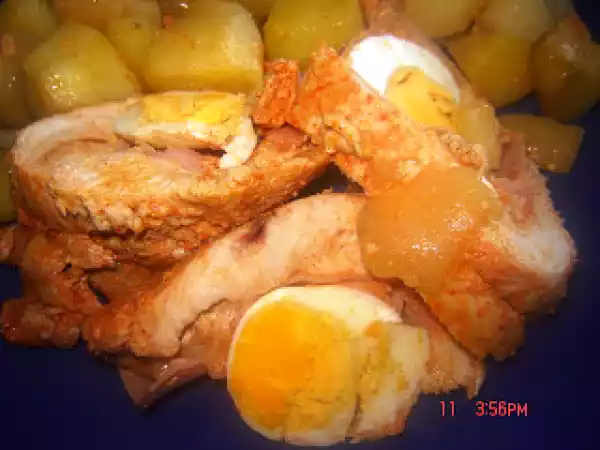 Receita Rolo de peru com ovo