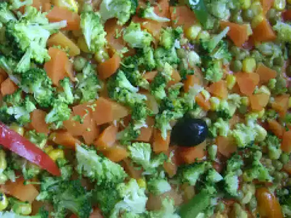 Receita Pizza de vegetais.