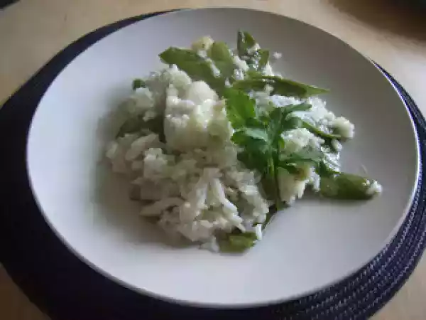 Receita Arroz de bacahau com ervilhas-tortas...