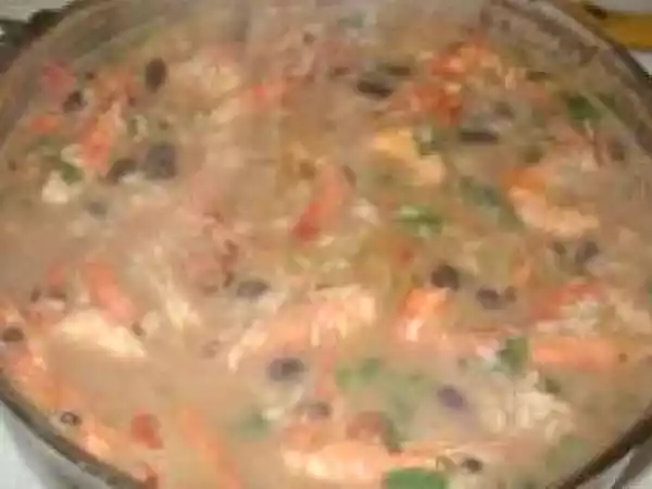 Receita Arroz de camarão com feijão vermelho...