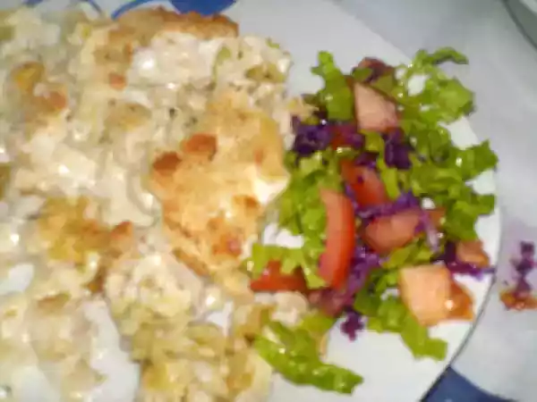 Receita Bacalhau com natas e molho pesto