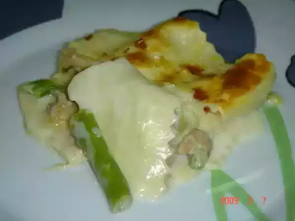 Receita Lasanha de atum e feijão verde