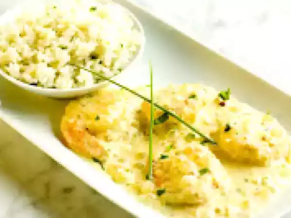 Receita Camarão ensopado no creme de pupunha & arroz com coco