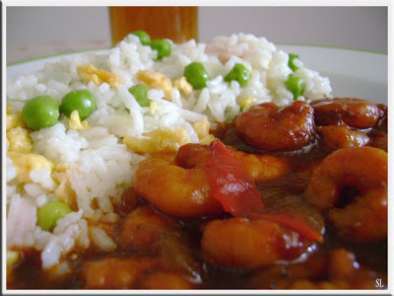 Receita Camarão agridoce com arroz xau xau
