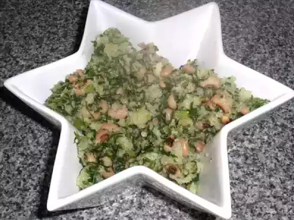 Receita Migas de feijão frade com caldo verde