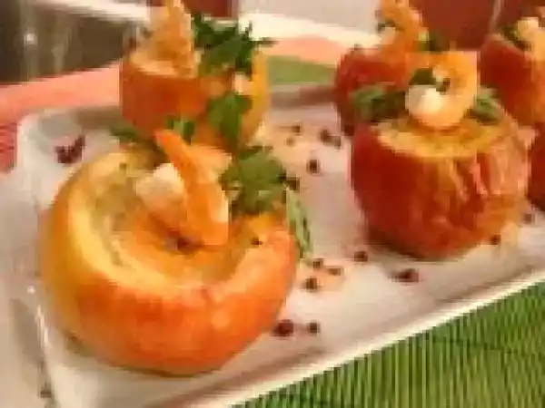 Receita Maçãs recheadas com camarão