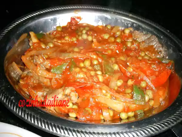 Receita Bife ao molho com ervilhas