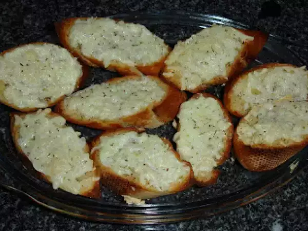 Receita Fatias de pão de alho
