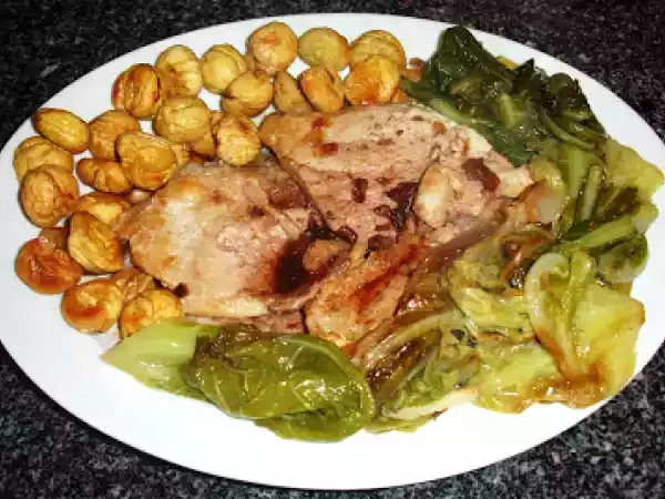 Receita Bifanas com cogumelos e castanhas