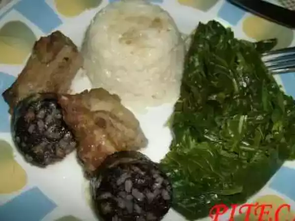 Receita Entrecosto assado com morcela de arroz