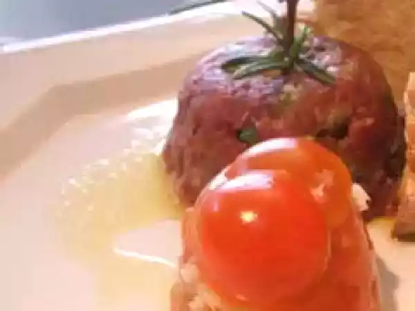 Receita Bife tártaro com gelatina de tomate cherry