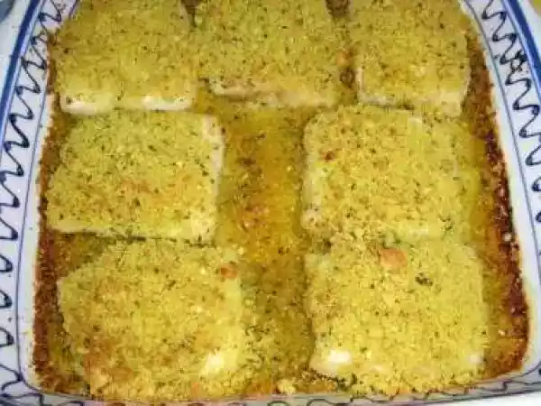 Receita Medalhões de pescada com crosta de broa