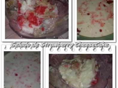 Receita Gelado de strawberry cheesecake