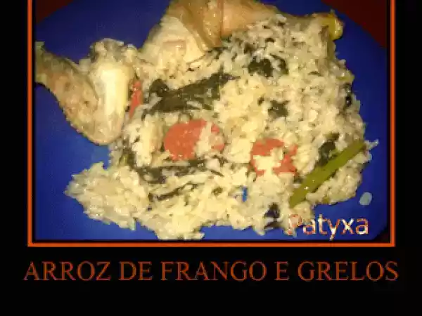 Receita Arroz de frango e grelos