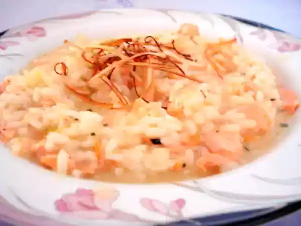 Receita Risoto de salmão com alho-poró
