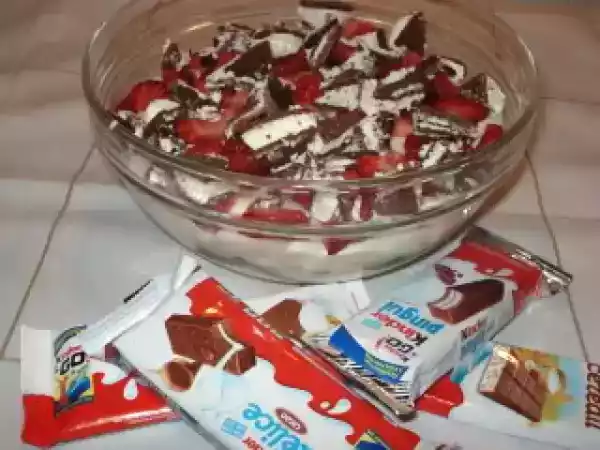 Receita Doce kinder com morangos