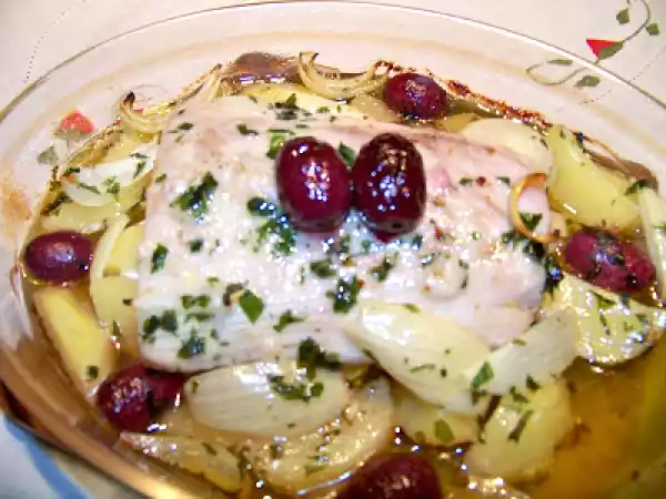 Receita Badejo à portuguesa